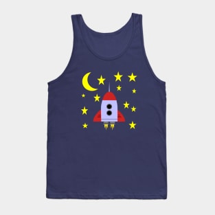 Rocket Ship In Space Tank Top